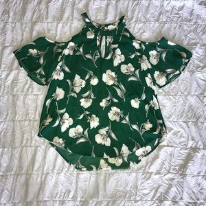 Green Cold Shoulder summer top